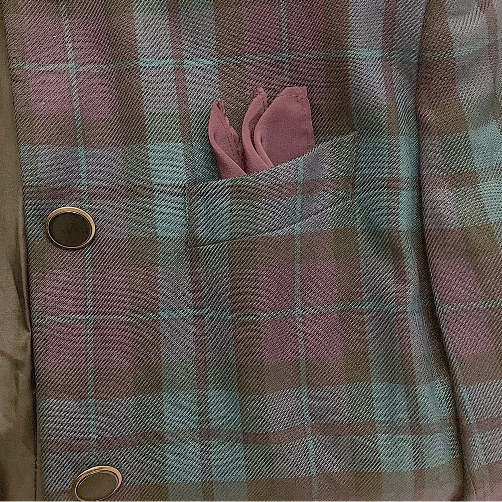 ⭐️ Vintage Stirling Cooper Plaid Button Down Blazer Size 12 - Picture 4 of 13